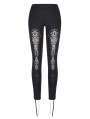 Black Gothic Hollow-Out Lace Legging for Women