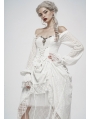 White Vintage Gothic Victory Day Lace High-Low dress