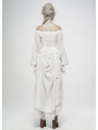 White Vintage Gothic Victory Day Lace High-Low dress