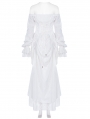 White Vintage Gothic Victory Day Lace High-Low dress