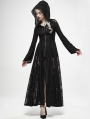 Black Gothic Dark Moon Lace Long Hooded Coat