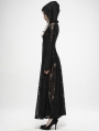 Black Gothic Dark Moon Lace Long Hooded Coat