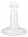 White Vintage Gothic Victorian off-the-Shoulder Long Dress