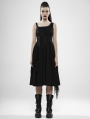 Black Gothic Punk Rebellious Girl Irregular Dress