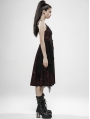 Red Plaid Gothic Punk Rebellious Girl Irregular Dress
