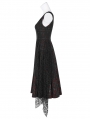 Red Plaid Gothic Punk Rebellious Girl Irregular Dress
