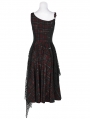 Red Plaid Gothic Punk Rebellious Girl Irregular Dress
