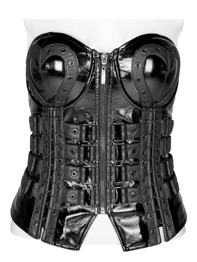 Black Gothic Love and Imprisonment Heavy Metal Heart-Shaped Corset