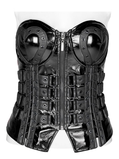 Black Gothic Love and Imprisonment Heavy Metal Heart-Shaped Corsetv