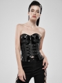Black Gothic Love and Imprisonment Heavy Metal Heart-Shaped Corsetv
