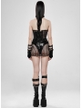 Black Gothic Cyber Tech Sexy Hollow-out Skirt