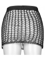 Black Gothic Cyber Tech Sexy Hollow-out Skirt