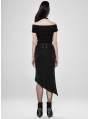 Deadly Game Black Gothic Military Half Fishtail Skirt