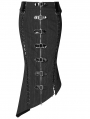Deadly Game Black Gothic Military Half Fishtail Skirt