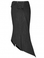 Deadly Game Black Gothic Military Half Fishtail Skirt