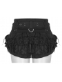 Black Steampunk Lace Shorts for Women