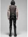 Black Gothic Punk Metal Futuristic Sleeveless Vest Top for Men