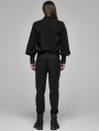 Black Vinatge Gothic jacquard Long Pants for Men