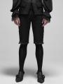 Black Vintage Gothic Rococo Court Shorts for Men