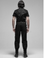 Black Gothic Military FalseTwo-Piece Long Pants for Men