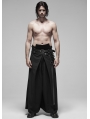 Black Gothic Japanese Warrior Style Pants for Men