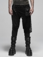 Black Fashion Gothic Punk Metal Long Pants for Men