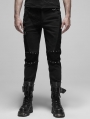 Black Gothic Punk Metal Long Pants for Men