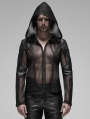 Black Gothic Punk Mesh Hoodie for Men