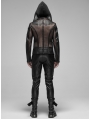 Black Gothic Punk Mesh Hoodie for Men