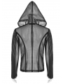 Black Gothic Punk Mesh Hoodie for Men