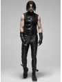 Black Gothic Punk Transparent Mesh Vest Top for Men