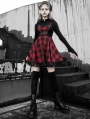 Black and Red Plaid Gothic Street Fashion Short Dress 