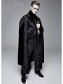 Black Vintage Palace Jacquard Gothic Long Cape for Men