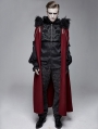 Black and Red Vintage Palace Jacquard Gothic Long Cape for Men