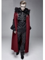 Black and Red Vintage Palace Jacquard Gothic Long Cape for Men