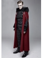 Black and Red Vintage Palace Jacquard Gothic Long Cape for Men