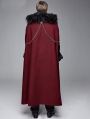 Black and Red Vintage Palace Jacquard Gothic Long Cape for Men