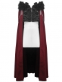 Black and Red Vintage Palace Jacquard Gothic Long Cape for Men