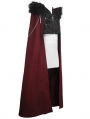 Black and Red Vintage Palace Jacquard Gothic Long Cape for Men