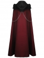 Black and Red Vintage Palace Jacquard Gothic Long Cape for Men