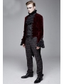 Red Vintage Gothic Victorian Tuxedo Party Velvet Jacket for Men