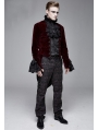 Red Vintage Gothic Victorian Tuxedo Party Velvet Jacket for Men