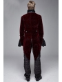 Red Vintage Gothic Victorian Tuxedo Party Velvet Jacket for Men