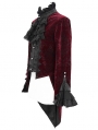 Red Vintage Gothic Victorian Tuxedo Party Velvet Jacket for Men