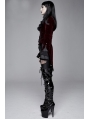 Red Vintage Gothic Victorian Tuxedo Party Velvet Jacket for Women