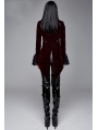 Red Vintage Gothic Victorian Tuxedo Party Velvet Jacket for Women