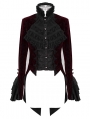 Red Vintage Gothic Victorian Tuxedo Party Velvet Jacket for Women