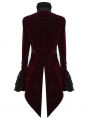 Red Vintage Gothic Victorian Tuxedo Party Velvet Jacket for Women