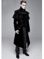 Black Gothic Victorian Vintage Long Velvet Tailcoat for Men