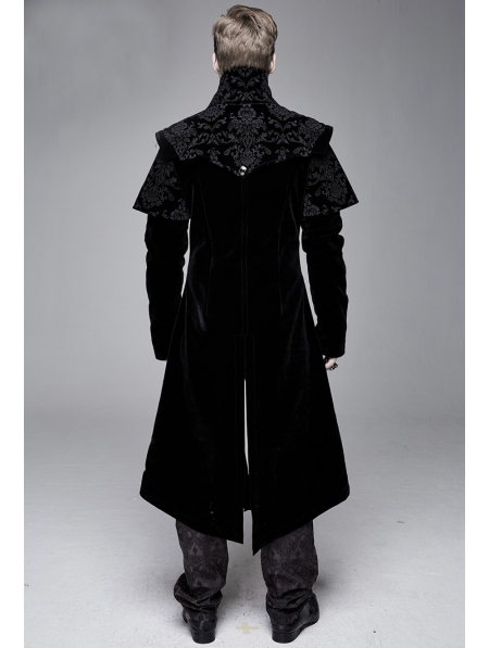 Black Gothic Victorian Vintage Long Velvet Tailcoat for Men ...